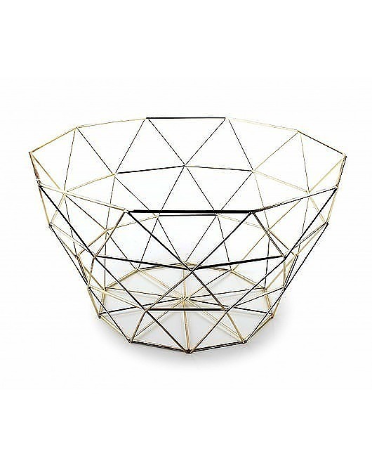 Kosz Druciak Złoty Geometryczny MIA home