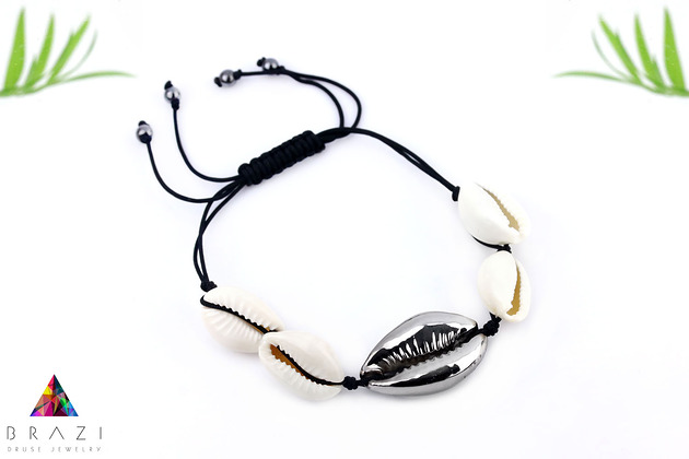 Bransoletka Muszle Antracyt Brazi Druse Jewelry