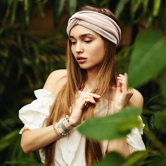opaski do włosów Powder Pink Velvet Turban - Opaska