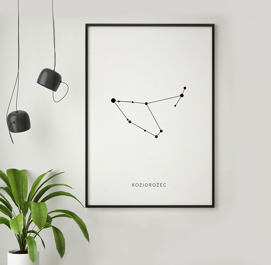 KOZIOROŻEC - znak zodiaku - plakat astronomiczny PLAKATY GEOMETRYCZNE