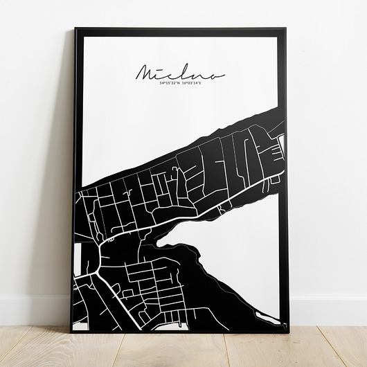 Plakat Mielno mapa Peszkowski Graphic