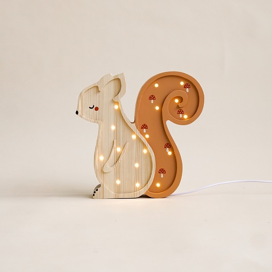 lampy do pokoju dziecka Drewniana Lampka Wiewiórka