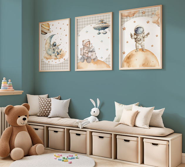 obrazy i plakaty do pokoju dziecięcego Zestaw 3 plakatów 