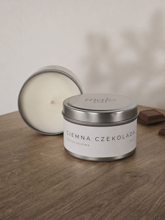 świeczniki i świece Świeca sojowa zapachowa Ciemna Czekolada 200 g w puszce