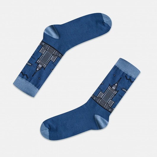 Skarpetki - jeans - z Pałacem Kultury i Nauki City Socks