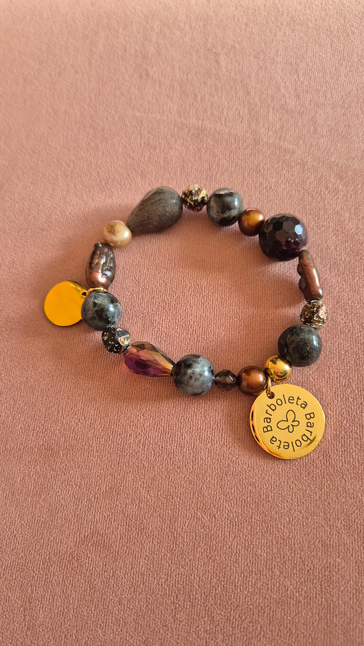 bransoletki skórzane Bransoletka z kamieni naturalnych No 01