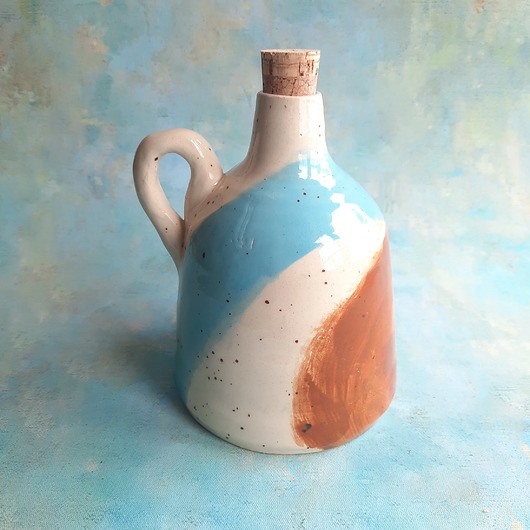 butelki wielorazowe Piękna ceramiczna butelka / flakon / karafka handmade