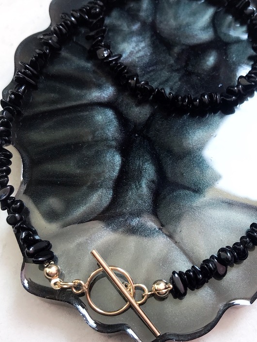 chokery Choker - czarny turmalin