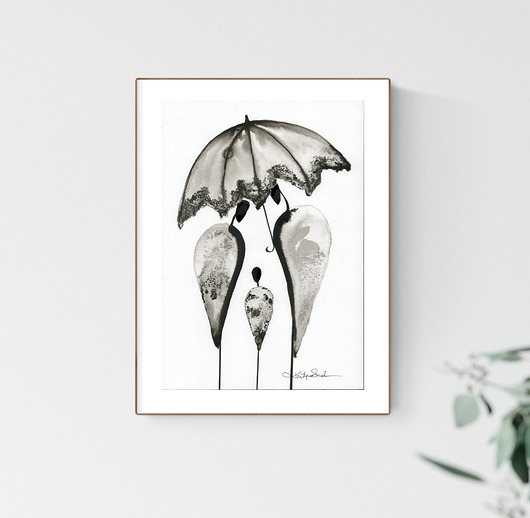 grafika A4 wykonana ręcznie Krystyna Siwek Art