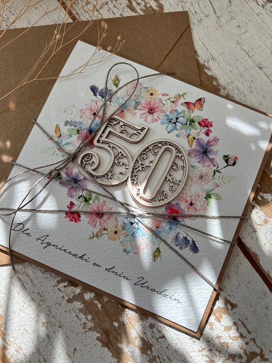 kartki scrapbooking Kartka na 50 urodziny