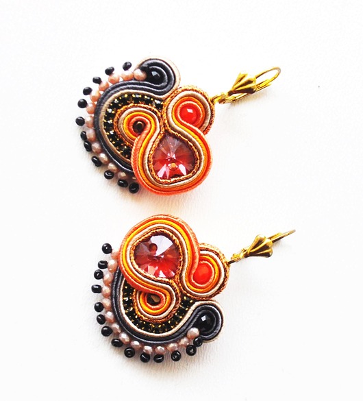 kolczyki soutache Sutaszowe kolczyki ETNA