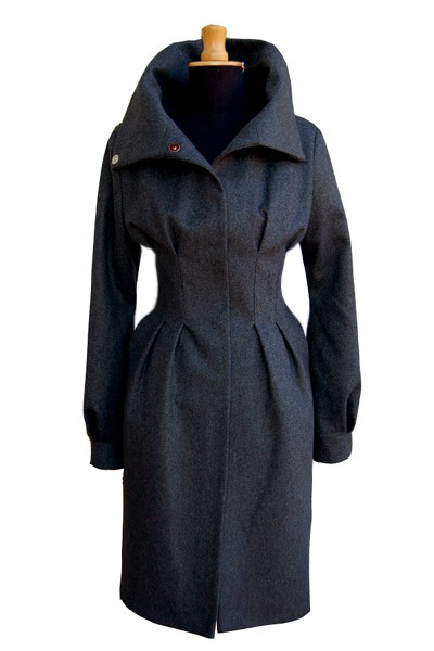 Exclusive wool coat, graphite 34 Kasia Zapała