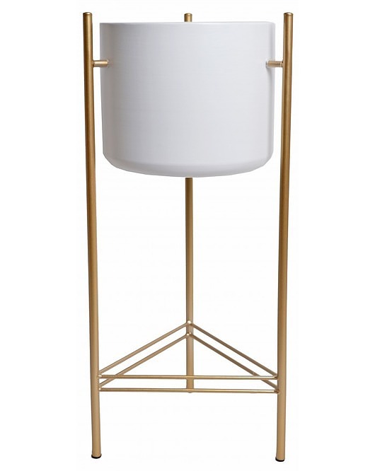 Kwietnik Metalowy Biały Złote Nóżki 66 cm MIA home