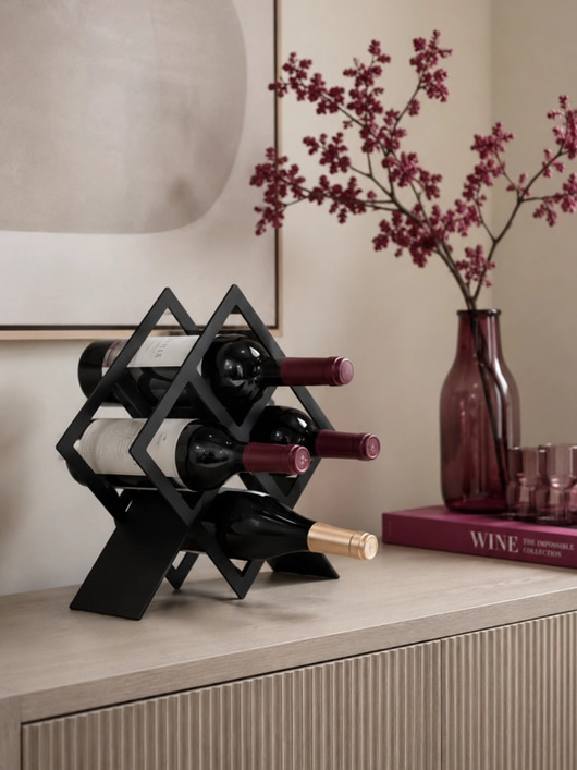 organizery Stojak na wino Loft Nero