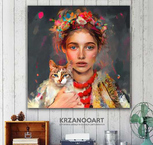 obrazy Obraz na płótnie " CatLady"