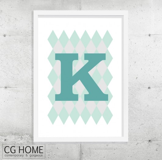 K plakat 30cm x 40cm GRAFIKA literki TYPOGRAFIA Cghome