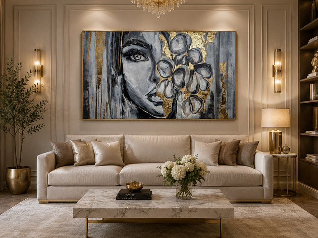 obrazy Obraz do salonu abstrakcja Kobieta 100x170 cm Duży obraz XXL