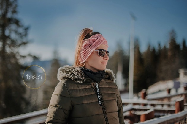 Opaska wełniana z warkoczem TOSCA eko