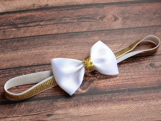 Opaska do włosów duża kokardka biała CHRZEST FairyBows