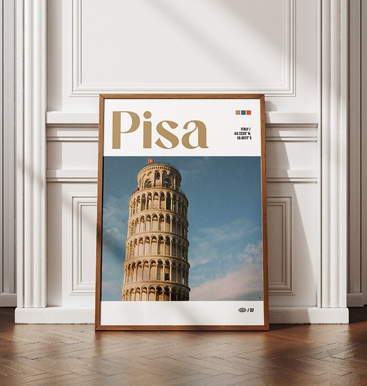 plakaty Minimalistyczny plakat Piza Włochy