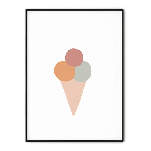 Plakat dla dzieci montessori Lody myscandi