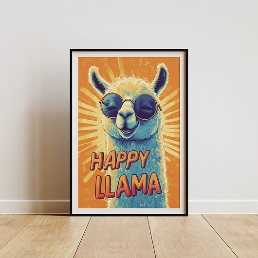 plakaty Plakat - Happy Llama