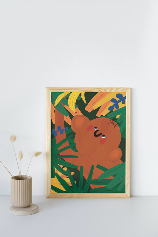 plakaty Plakat małpka w dżungli
