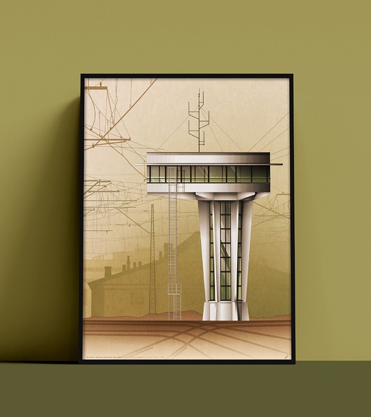 plakaty Plakat Nastawnia kolejowa, PKP Warszawa Wschodnia