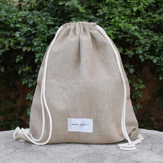 Eco Vegan Unisex Worek/Plecak LUNA len 100% MARII ANEETT