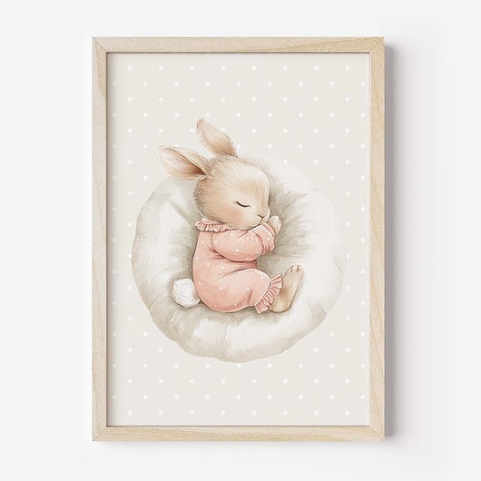 obrazy i plakaty do pokoju dziecięcego Plakat Na Ścianę Dla Dziewczynki Różowe króliczki nr. 8