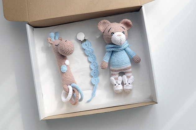 pokój dziecka - różne Zestaw prezentowy  - beż/błękit