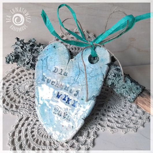 dodatki - różne Ceramiczne serce z personalizacją na prezent, dedykacja, pamiątka