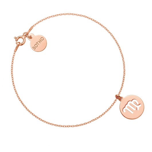 srebrne naszyjniki Bransoletka z zodiakiem Panny z różowego złota