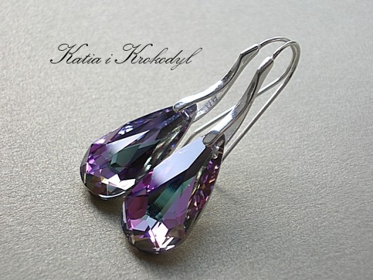 Kolczyki Swarovski WYSOKIE OBCASY Vitrail Light Katia i krokodyl