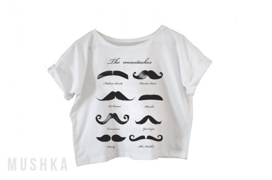Wąsiasty Crop TEE rozmiar universalny MUSHKA