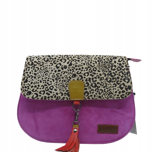 torby na ramię Torebka damska klasyczna zamszowa odpinany wymienny chwost brelok OLIVKA