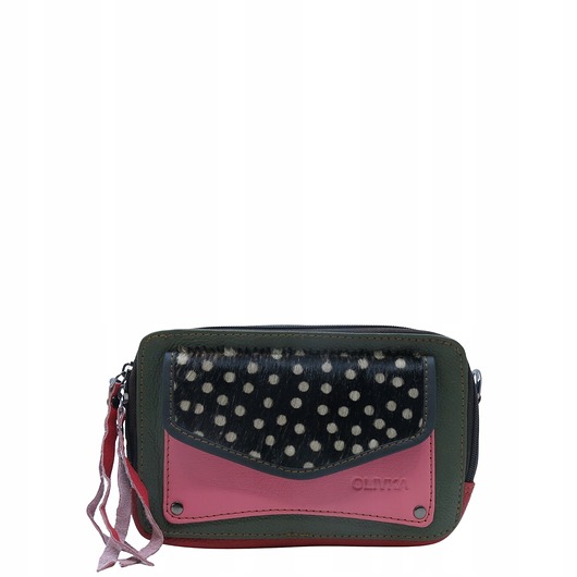 torby na ramię Torebka listonoszka zero waste skórzana przepiękna oryginalna OLIVKA