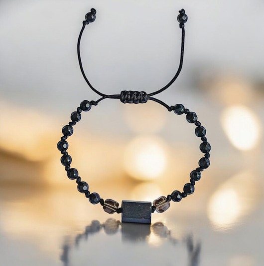 bransoletki z kamieni naturalnych OCHRONNA bransoletka - czarny turmalin, kwarc dymny, onyks mat