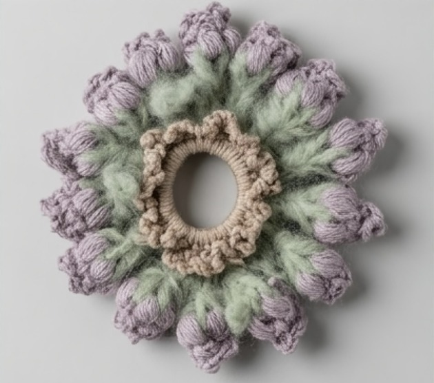 gumki do włosów Wełniana tulipankowa scrunchie