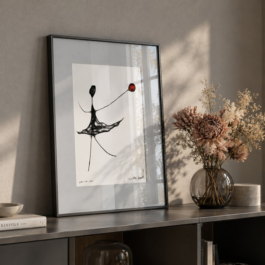 grafiki i ilustracje Oprawiona grafika - 85 - czerwony balonik