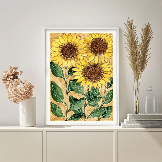 grafiki i ilustracje Słoneczniki. Plakat