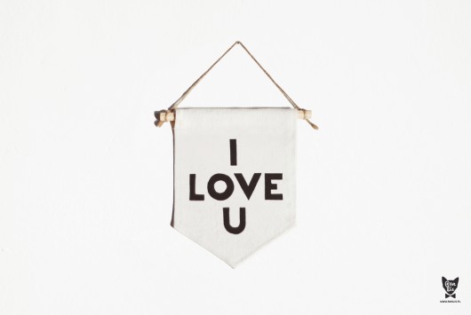 Baner ścienny I LOVE U  Pan Lis