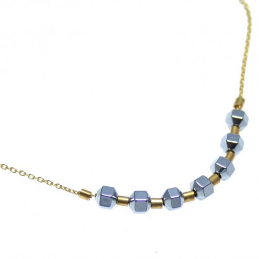 ZŁOTY Naszyjnik HEMATITE & GOLD POPLAVSKY POPLAVSKY