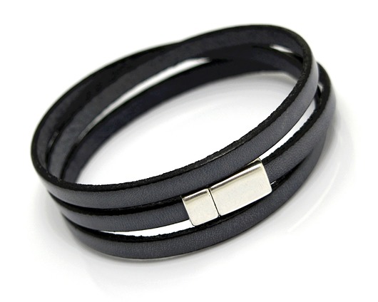 bransoletka skórzana MAGNETOOS TRIPLE GRAY Beezoo