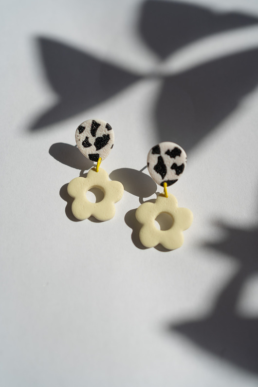 kolczyki z masy plastycznej Kolczyki MINI kwiatki
