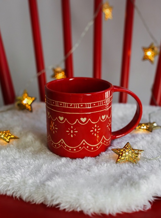 kubki Ceramiczny kubek w świąteczne wzory