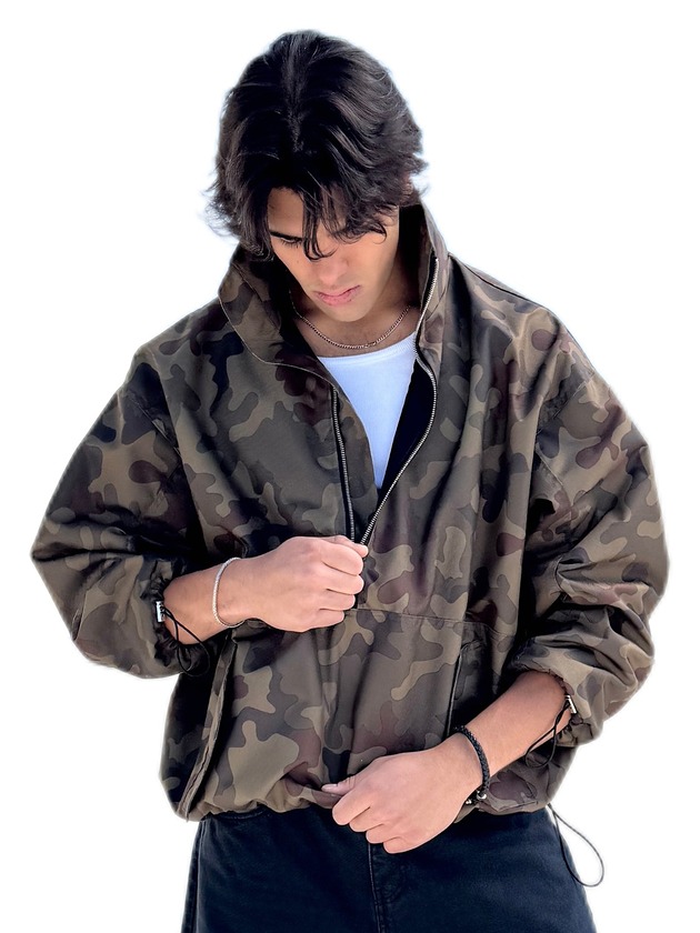 płaszcze i kurtki męskie Wiatrówka looseZip oversize camo męska