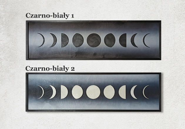 obrazy Obraz  z drewna 3D. "Fazy księżyca". Czarno-biały nr 2.
