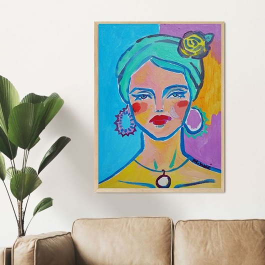 obrazy Portret kobiety w turbanie obraz olejny do salonu