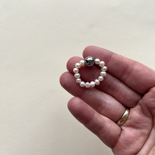 pierścionki elastyczne Pierścionek Pearl Orbit Silver
